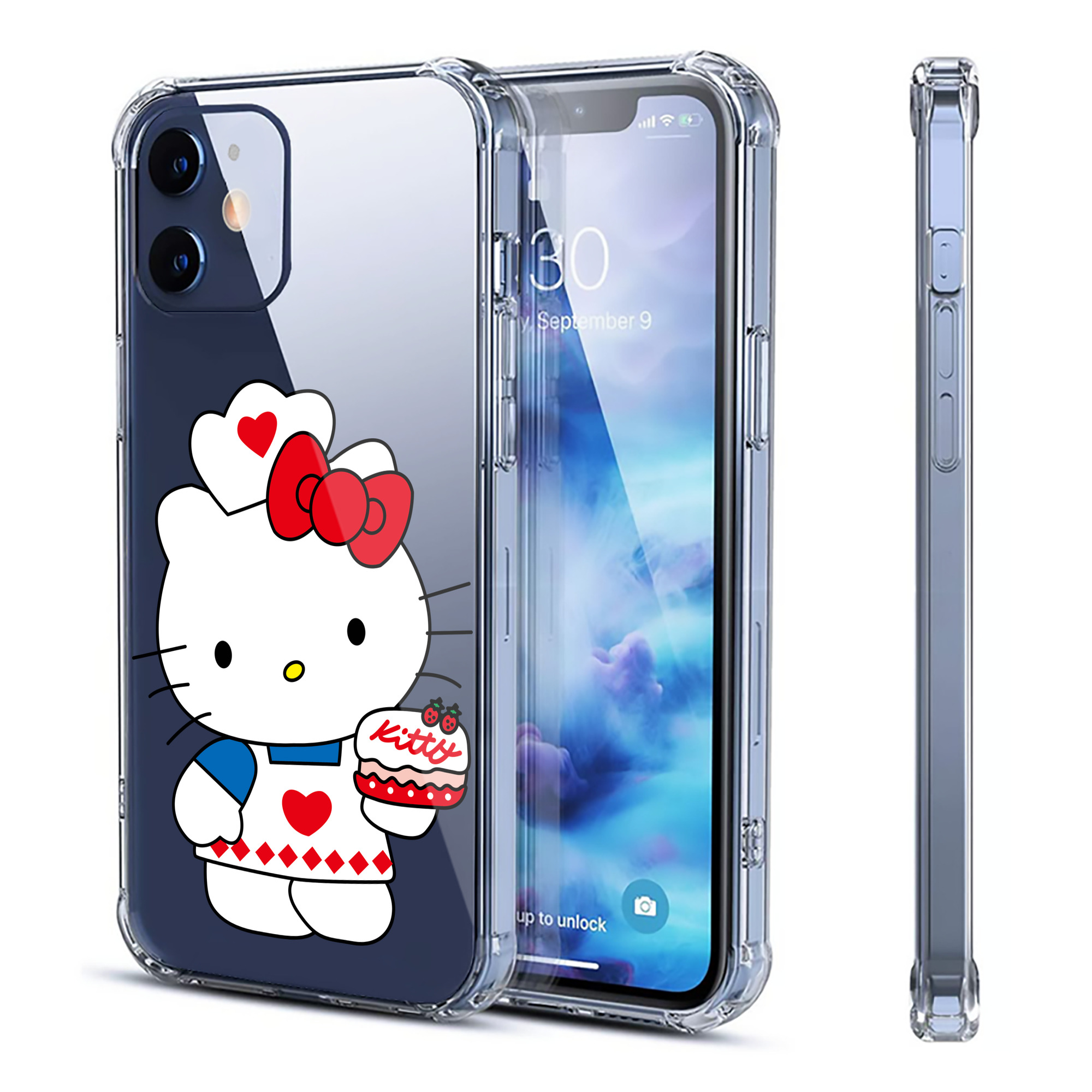 （画像用） Hello Kitty ハローキティ 【iPhone 12シリーズ対応】透明スマホケース（クリアソフトケース）